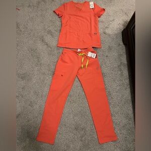 Hot Coral Figs scrubs